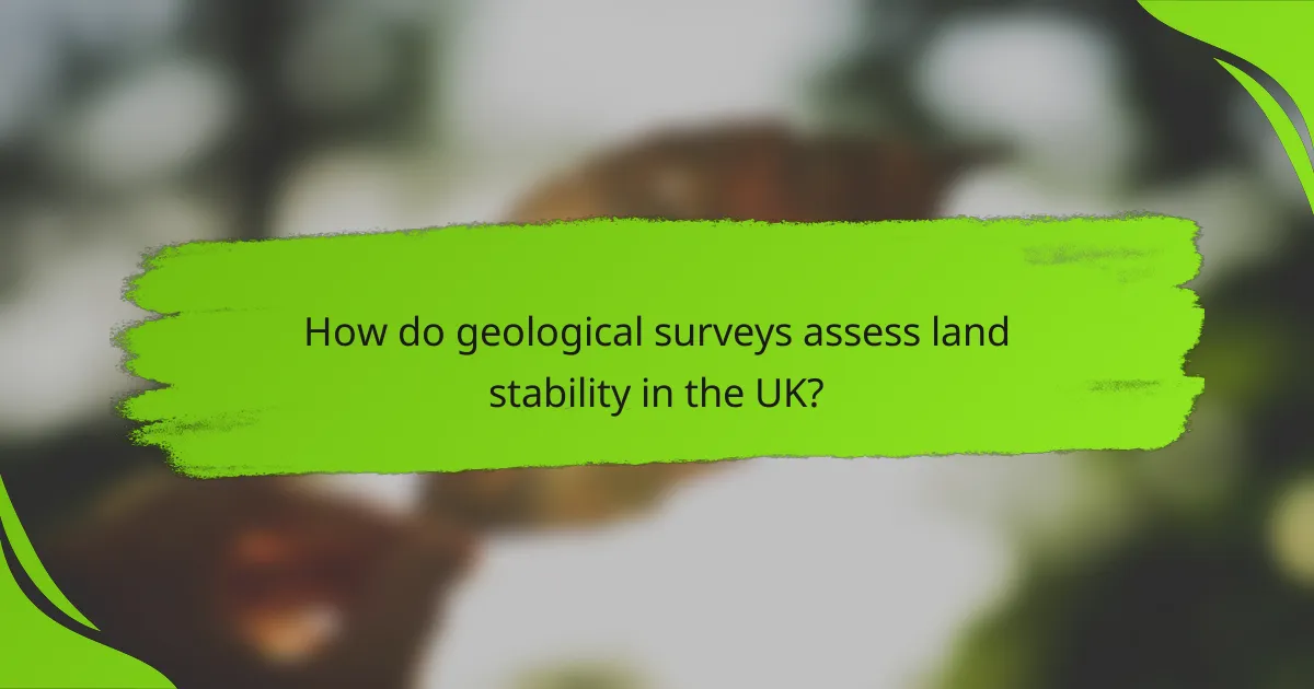 How do geological surveys assess land stability in the UK?