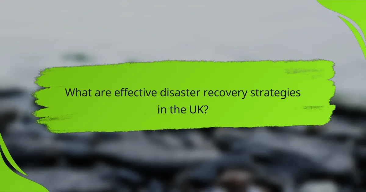 What are effective disaster recovery strategies in the UK?