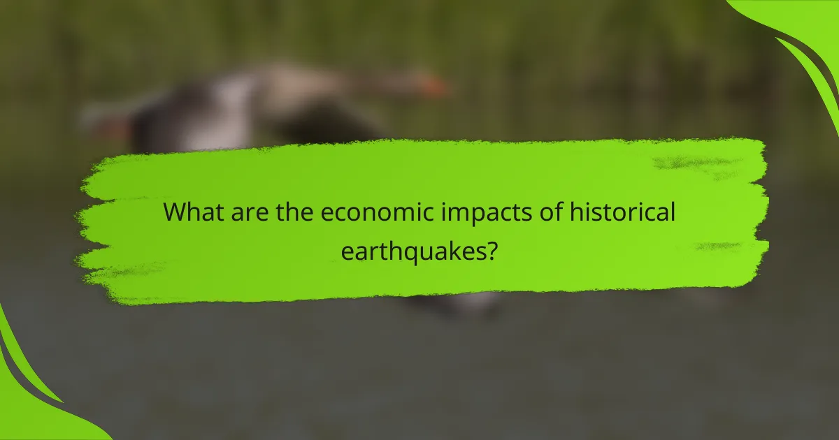 What are the economic impacts of historical earthquakes?