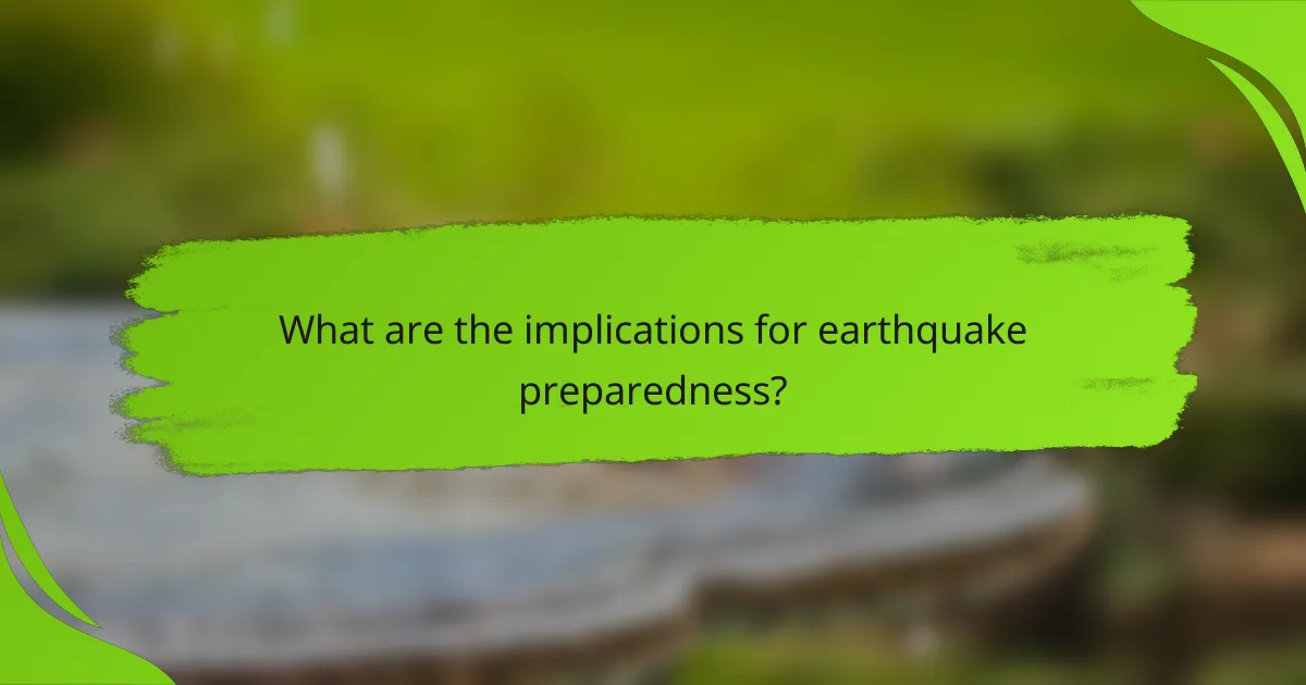 What are the implications for earthquake preparedness?