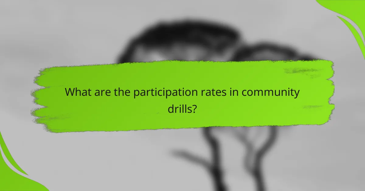 What are the participation rates in community drills?