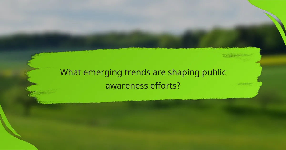 What emerging trends are shaping public awareness efforts?
